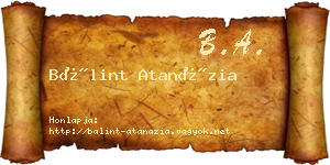 Bálint Atanázia névjegykártya